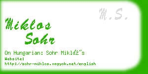 miklos sohr business card